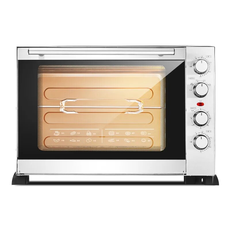 60L Multi-functional Electric Oven For Pizza Cake Bread Toaster Oven With Rotisserie Electric Oven Household Baking Equipment
