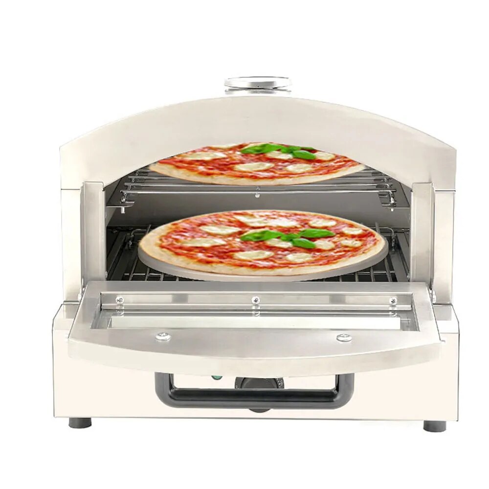 2000W Electric Pizza Oven Desktop Portable Electric Heating Pizza Oven Commercial Stainless Steel Pizza Oven