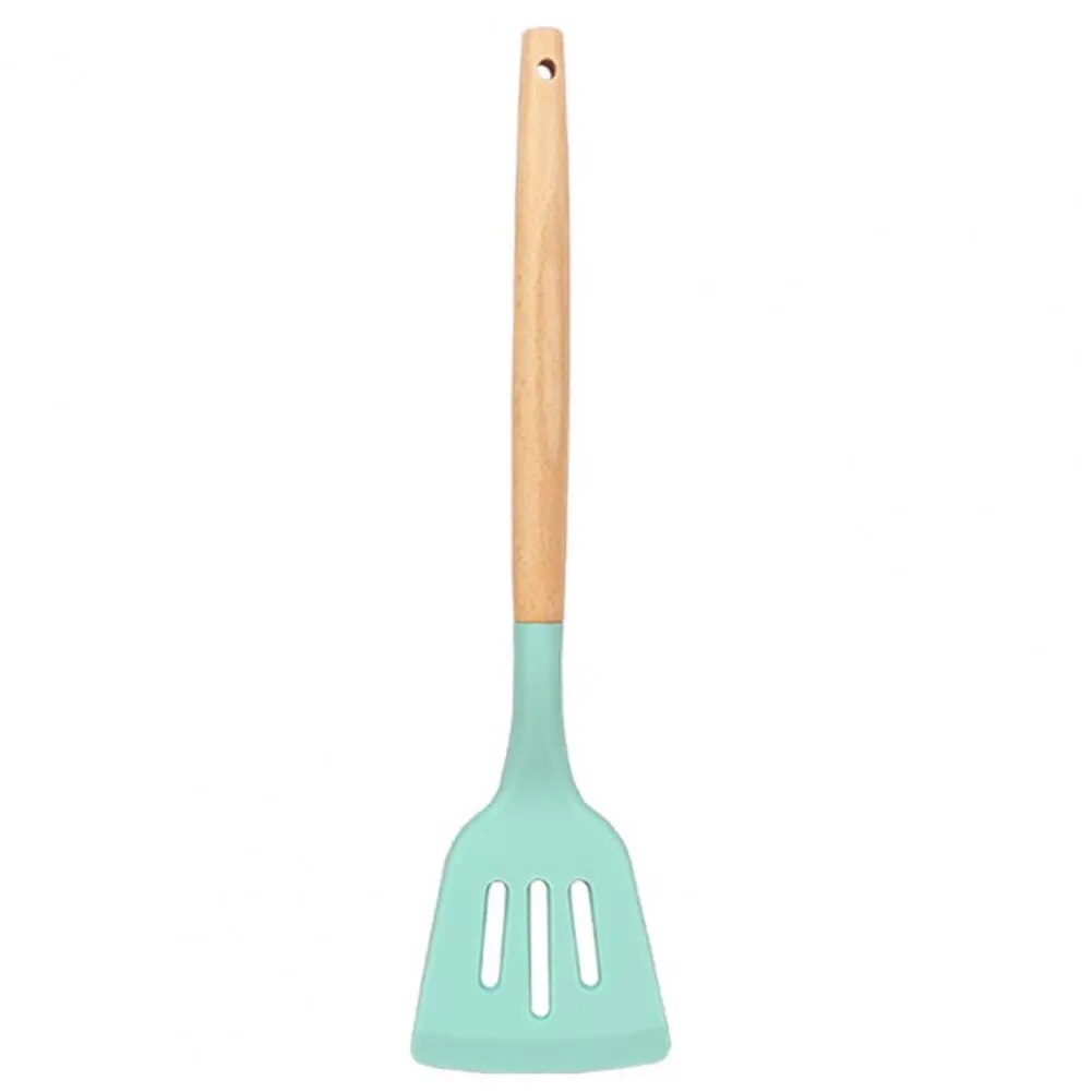 Frying Spatula Slotted Turner High-temperature Resistant Non-stick Hollow Silicone Spatula Steak Kitchen Gadget