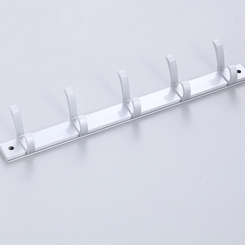 Movable Robe Hook Wall Mounted Towel Rack Bathroom Aluminum Clothes Hanger Shower Holder