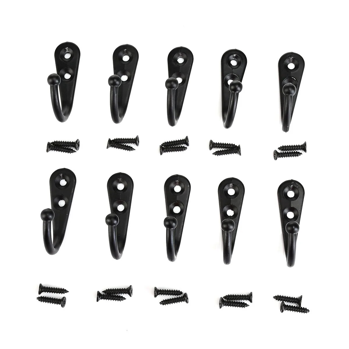 10pcs Small Antique Hooks Wall Hanger Curved Buckle Horn Lock Clasp Hook Robe Coats Hat Clothes Towel With Screws Holder Storage