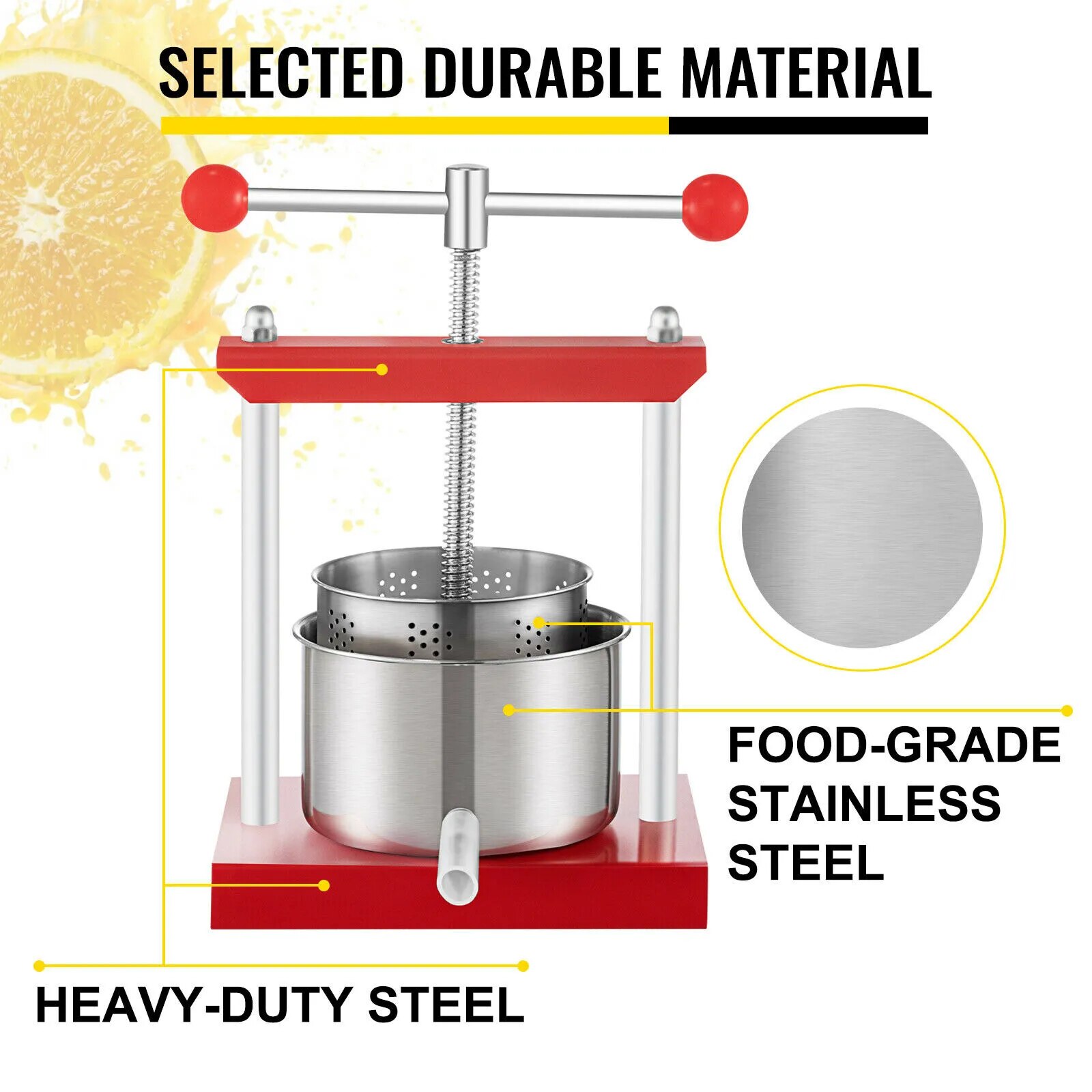 Manual Orange Juicer: Stainless Steel Extractor & Squeezer - Household Fruit Press for Juice & Tinctures