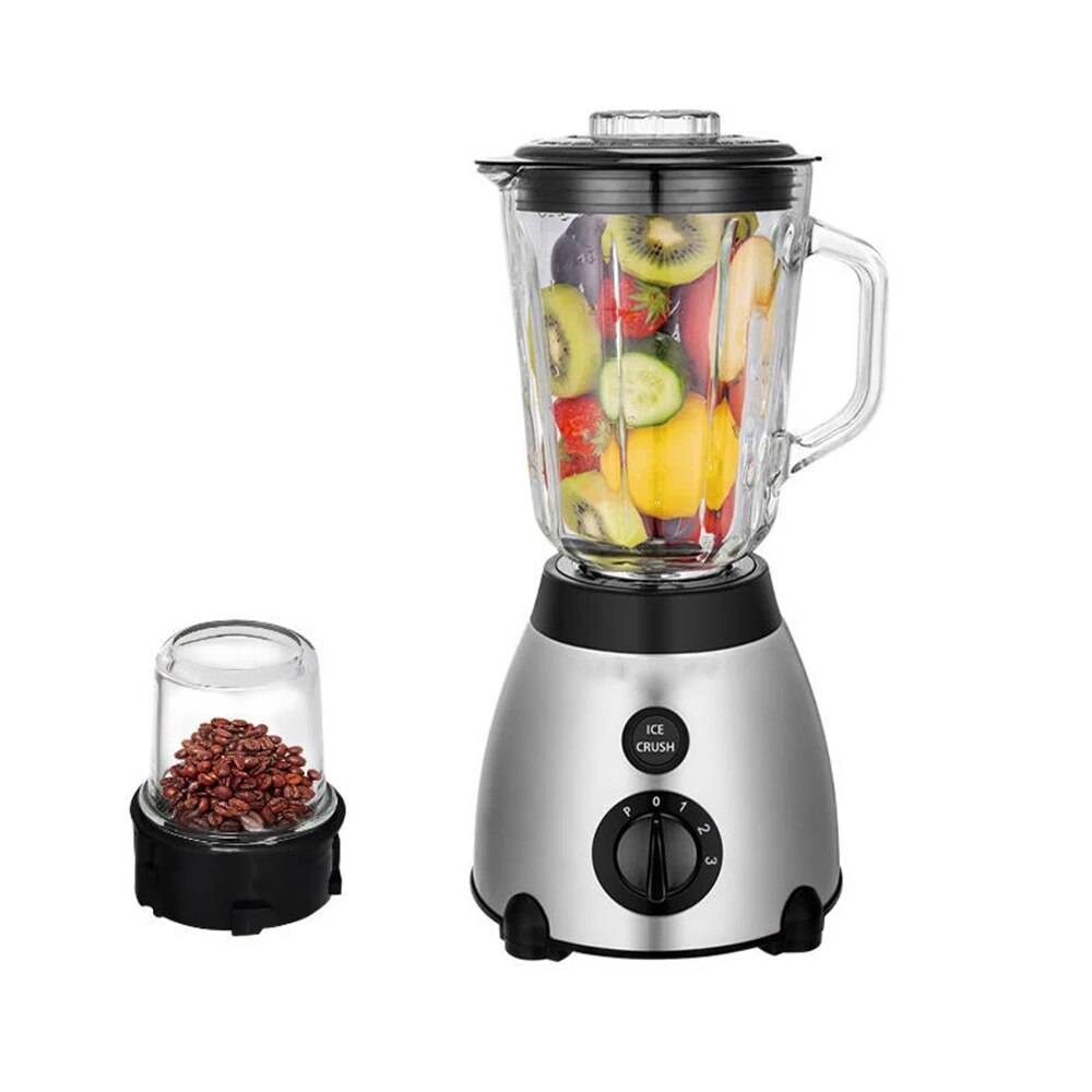 1.5L Electric Juicer 220V Stainless Steel Multifunctional Fruit Juicer Coffee Bean Grinder Ice Crush Juice Extractor