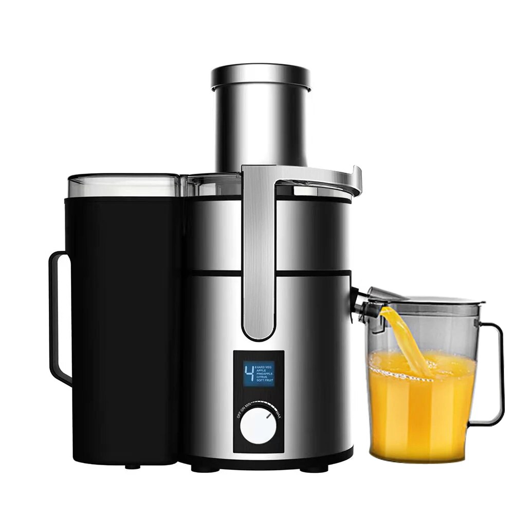 Commercial 1200w Powerful Stainless Steel Juicers Lcd Display 220v Electric Juice Extractor Fruit Vegetable Drinking Machine