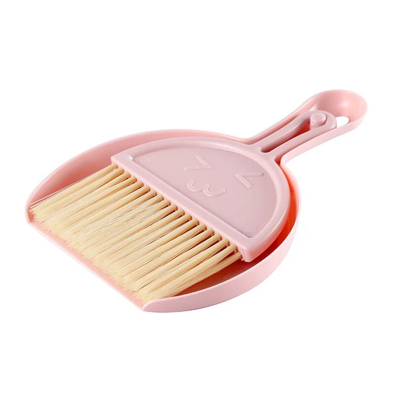 Home Desktop Keyboard Cleaning Brush with Dustpan Small Broom Set Computer Debris Brush Accessory