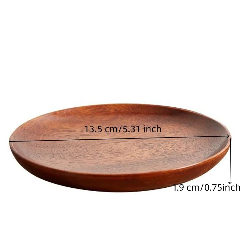 Round Wood Plate Solid Wood Dinner ...