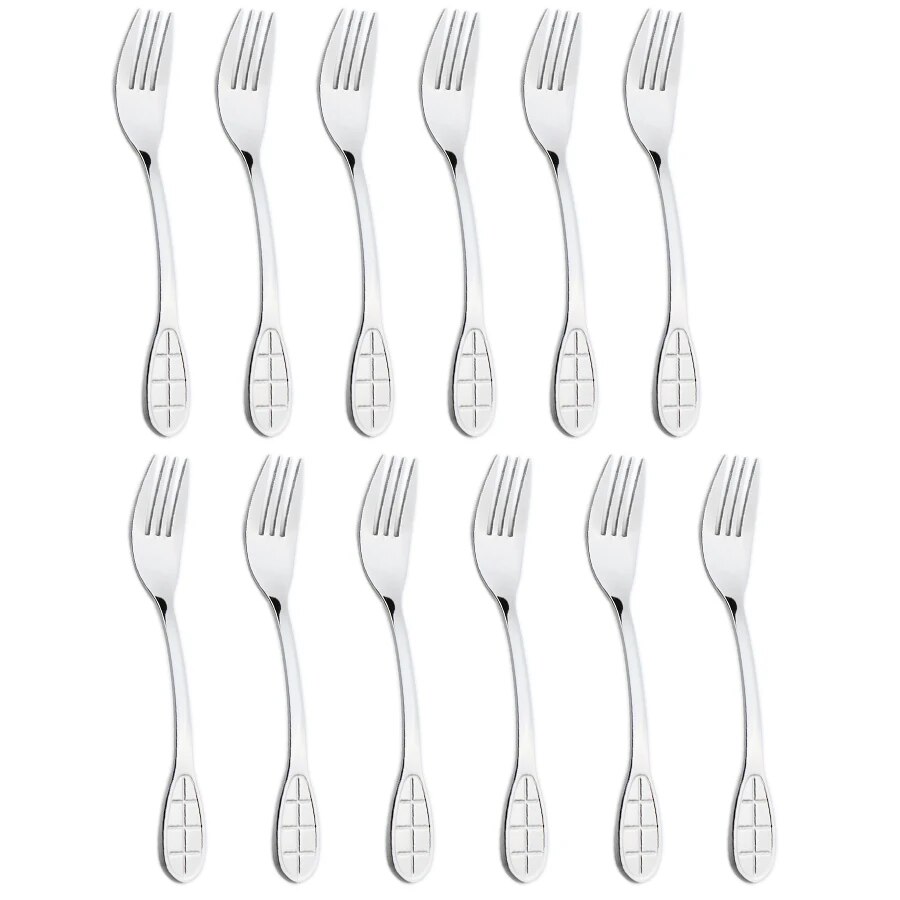 12 Food-Grade Silverware Cutlery Sets Silverware With Pasta Forks Kitchen Utensils Fork Sets For Lunch Camping School