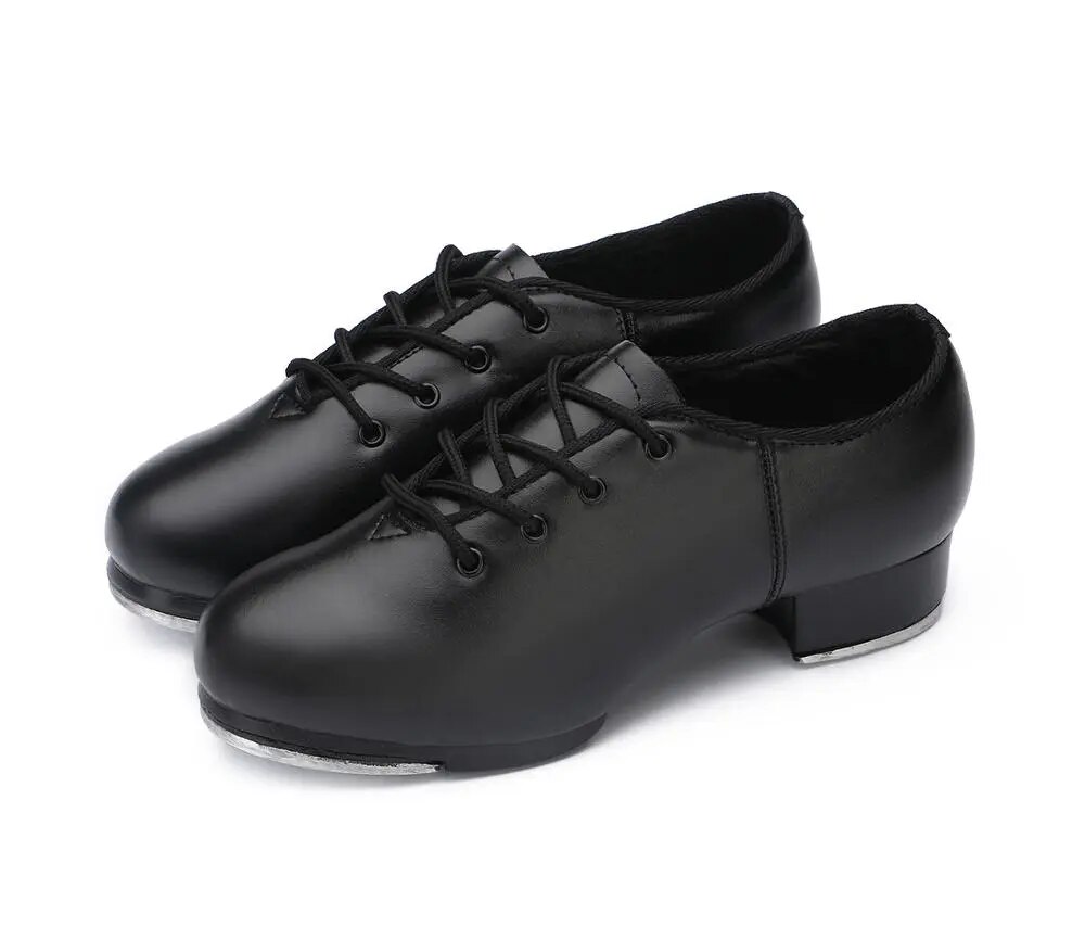 Performance Tap Dance Shoes: High Heel Soft Sole Leather Sneakers, Step Shoes for Dance Recitals