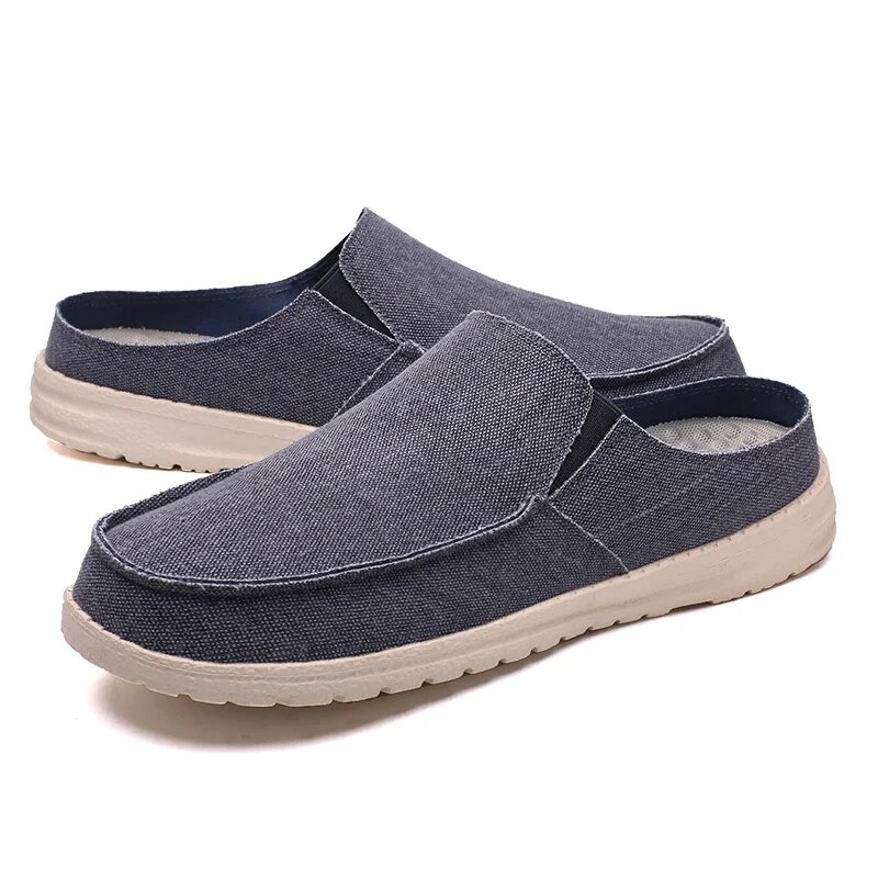 Men New Casual Shoes Fashion Cowboy Half Slippers Breathable Canvas Soft Bottom Lightweight Walking Shoe