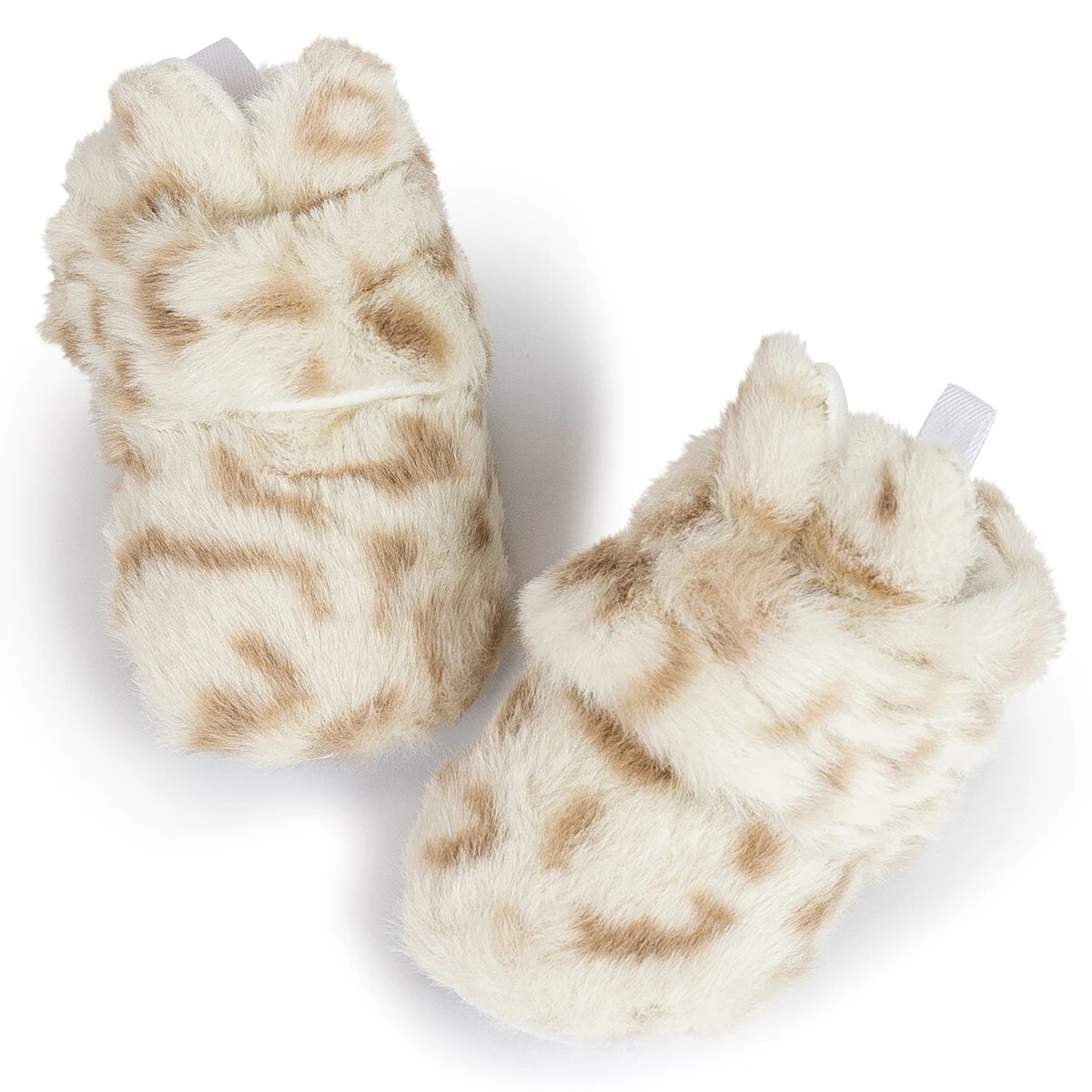 Baby Girl Boy Fluff Shoes Socks Leopard Print Anti-Slip First Walker Winter Infant Crib Shoes Newborn