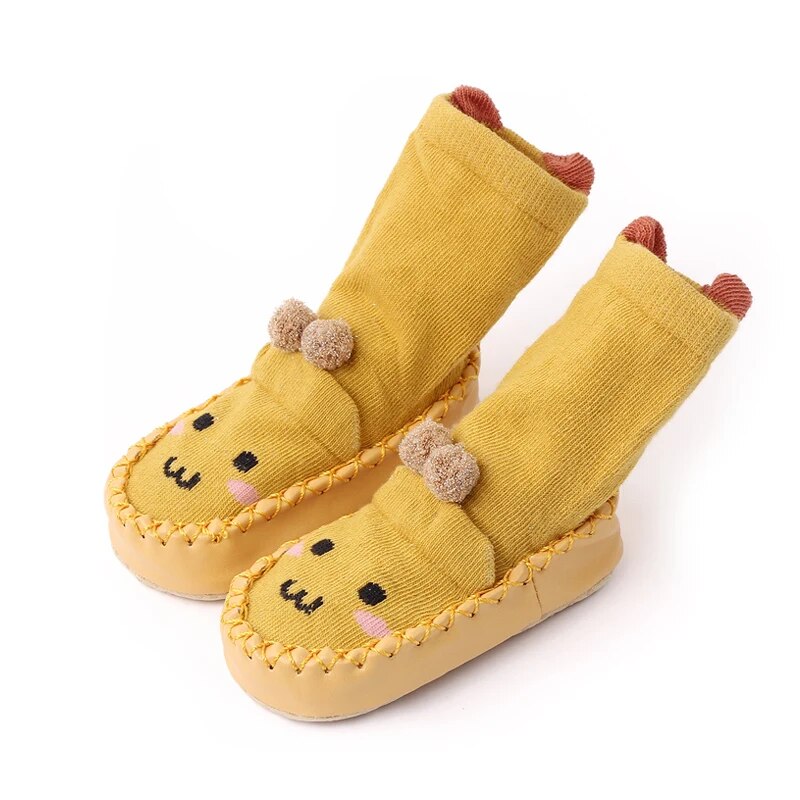 Baby Sock Shoes Autumn and Winter Ankle-covered Baby Floord Sock Shoes Cute Animal Warm and Soft for Baby Girl and Boy