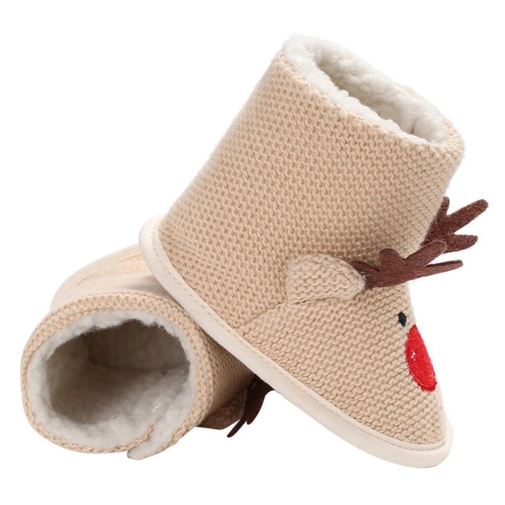 Christmas Newborn Baby Shoes Infant Boys Girls Toddler First Walkers Soft Bottom Warm Snow Boots