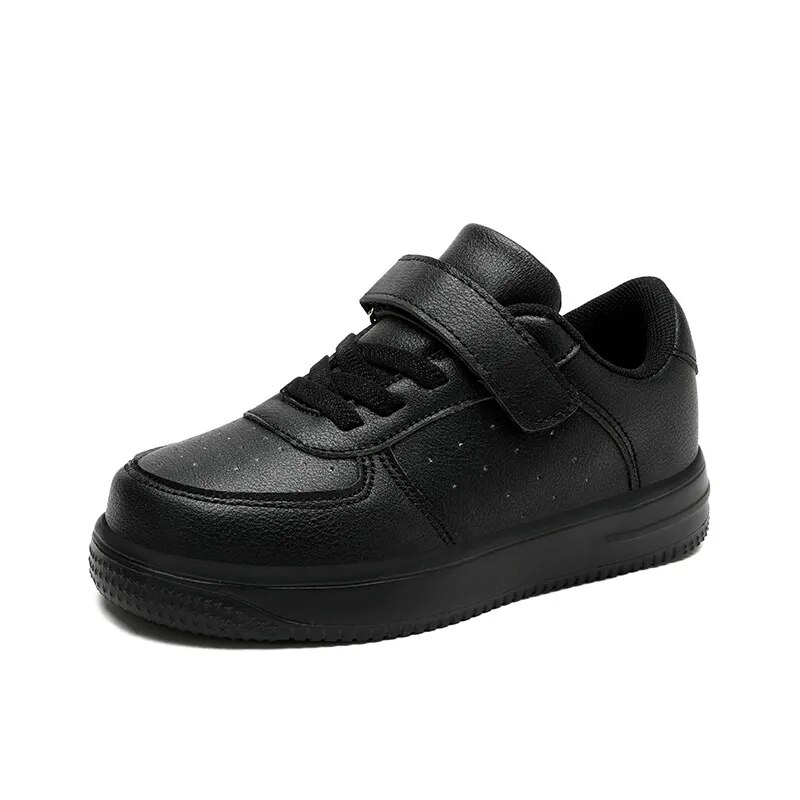 Children Shoes Boy Sneakers PU Leather Flat Comfortable Black White Casual Sneakers Kids Tennis Skateboard Shoes For Boy