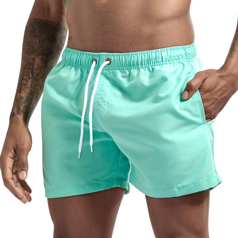 Summer Men's Swim Shorts Solid ...