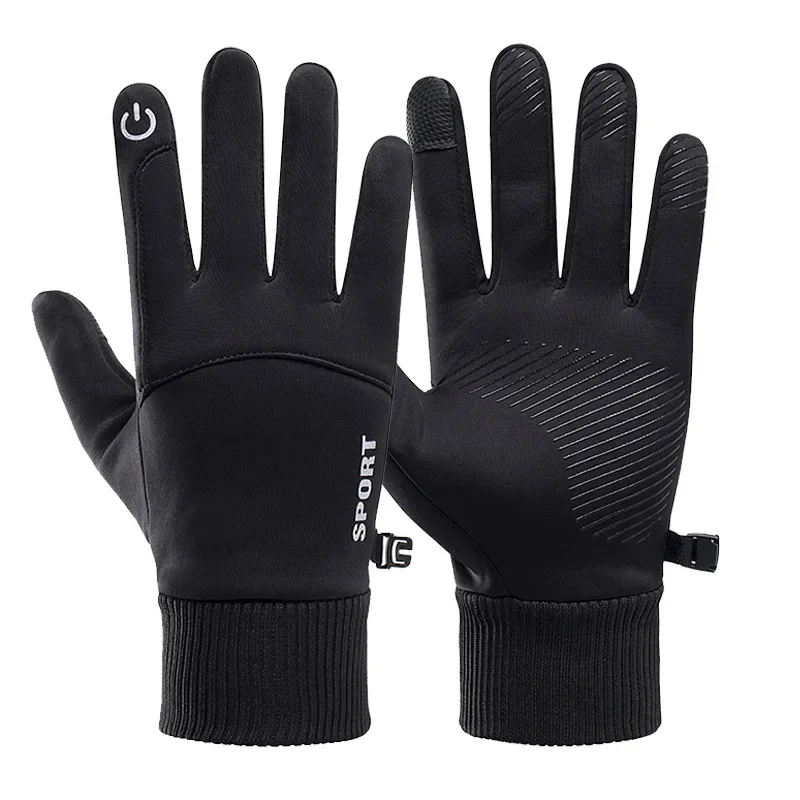 Men Winter Waterproof Cycling Motorcycle Gloves Full Finger Outdoor Sports Running Thermal Warm Touch Screen Ski Gloves Non-slip