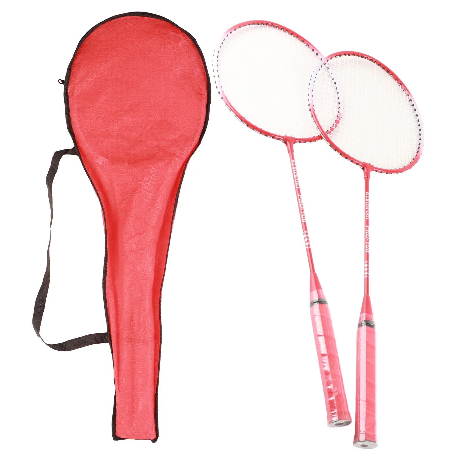 Badminton Racket 2 Player Super Light Split Handle Iron Alloy Badminton Racket Set with Storage Bag For Beginner Children