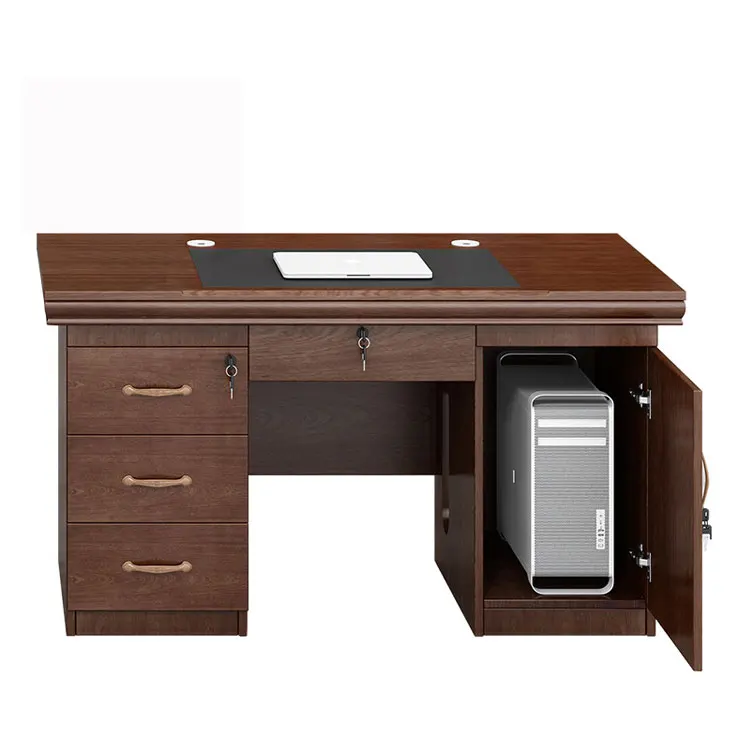 High-End Office Furniture Modern Manager Writing Desk With Wire Box President Boos Executive Table