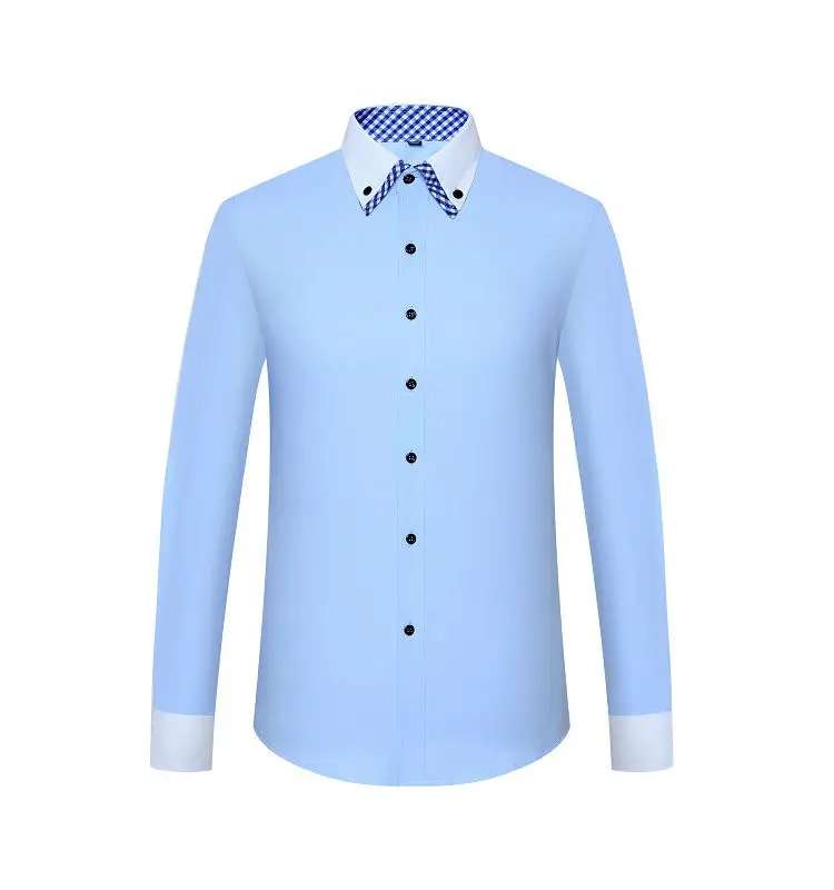 Men's Long Sleeve Dress Shirt Non Iron Double Layer Business Formal