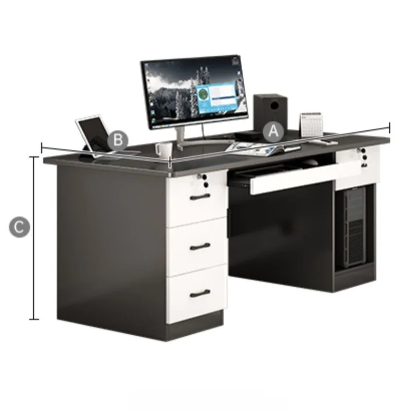 Drawers Workbench Office Desk Boss Computer Office...