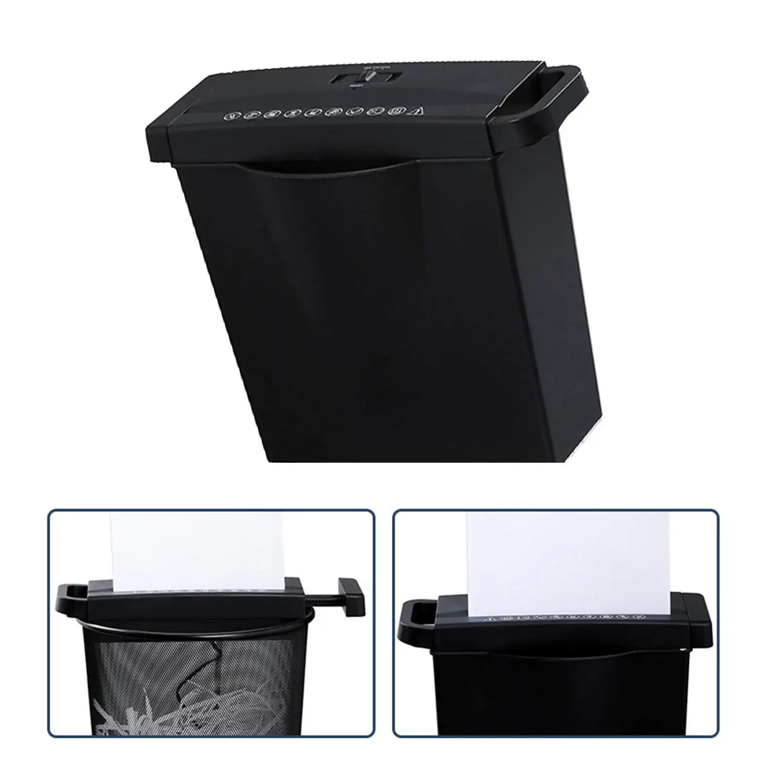 6-Sheet Strip Cut Paper Shredder Micro-Cut Paper Photos Portable Electric Silent A4 Office Shredder Home Office Use 7L Capacity