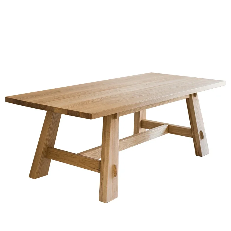 Living Style Dining Table Wooden Minimalist Bench ...