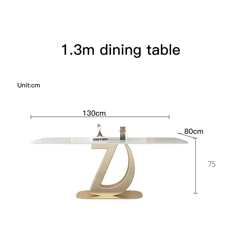 Slate Kitchen Table And Chair Combination Small Apartment Modern Minimalist Light Luxury High-end Dining Table Stainless Steel