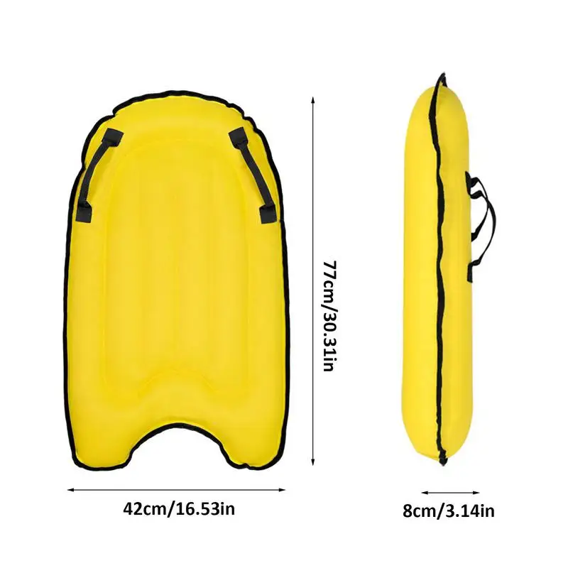 PortableIatable Surfboard Solid Color Buoy Kickboard With Handle Foldable Surfboards Swimming Pool Beach Floating Mat