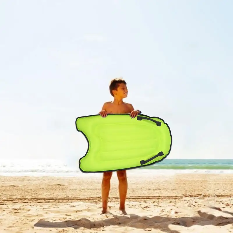 PortableIatable Surfboard Solid Color Buoy Kickboard With Handle Foldable Surfboards Swimming Pool Beach Floating Mat