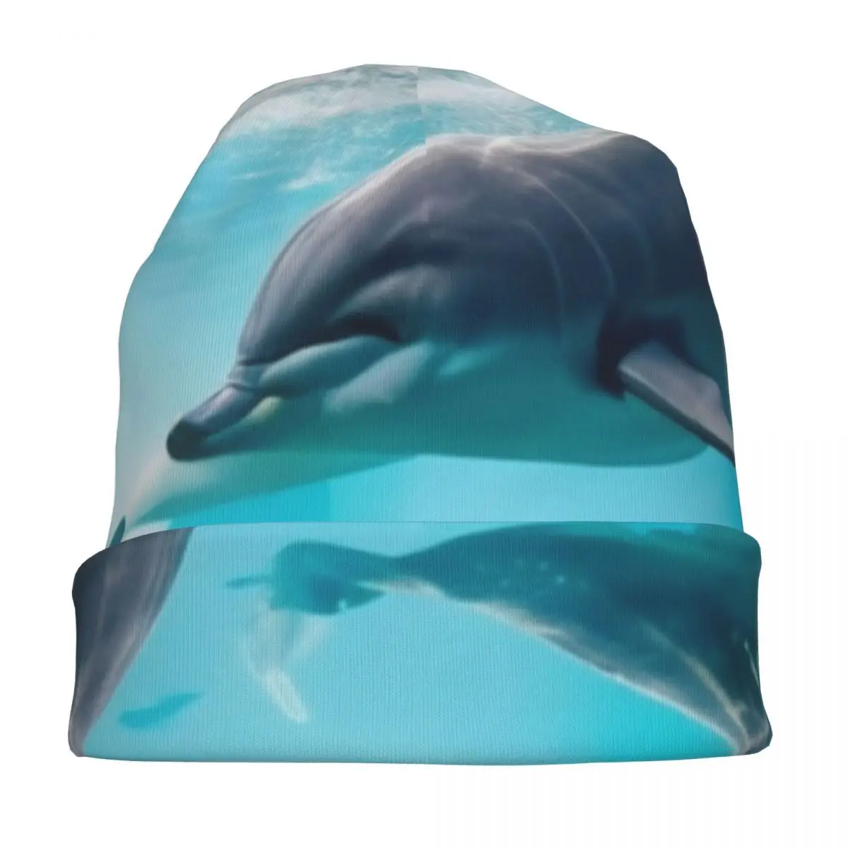 Swimming Bonnet Hats Under the Ocean Beanie Hats Graphic Skullies Beanies Autumn Winter Cute Unisex Kpop Elastic Dolphins Caps