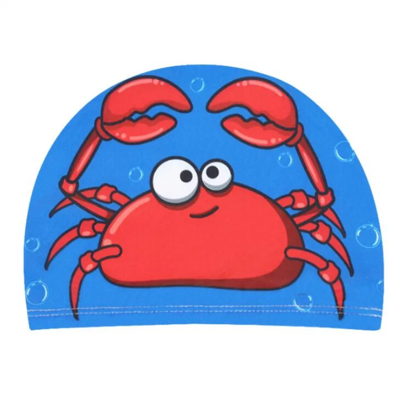 Swimming Cap for Children Elastic Fabric Cute Cartoon for Long Hair Lovely Kids Protect Ears Swim Pool Hat for Boys Girls Swim