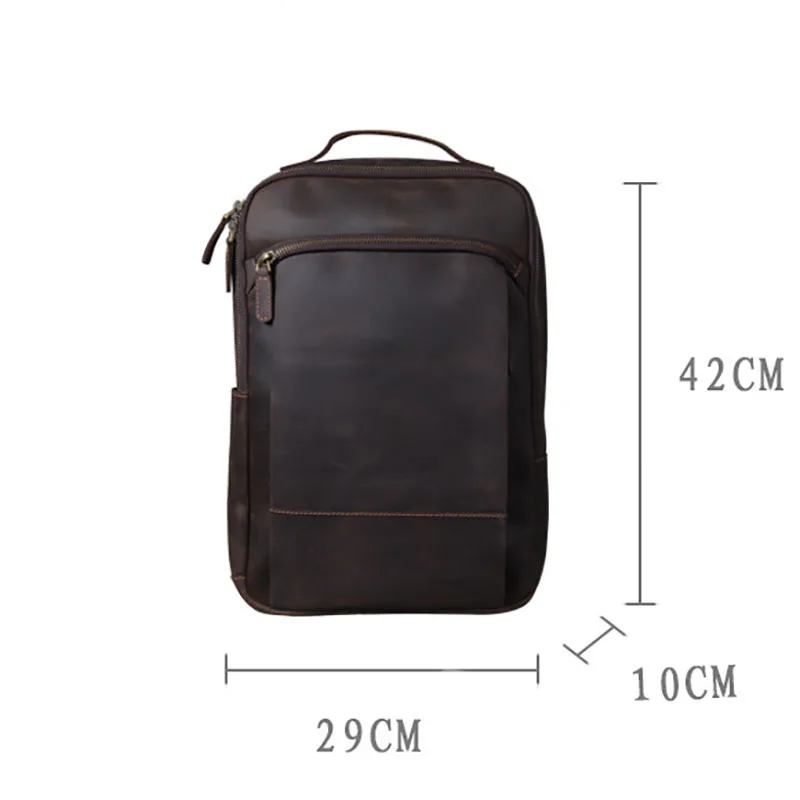 Vintage Genuine Leather Backpack Men Backpack Laptop Leather Daily Bagpack Male Rucksack Trave Hiking Knapsack Large
