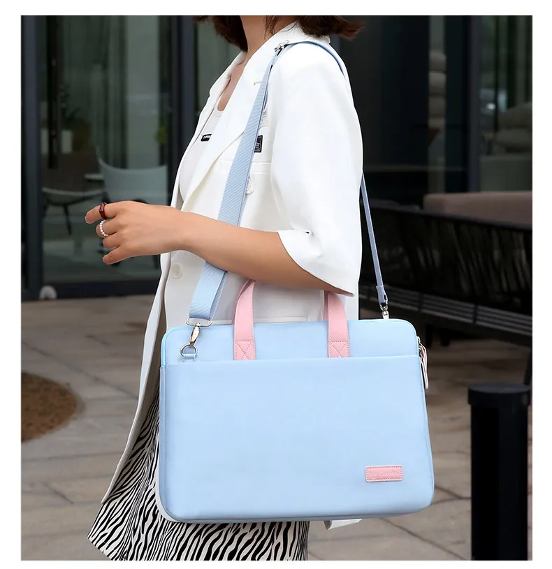 Lightweight Laptop Bag Portable Women Business Shoulder Messenger Bag Handbag Waterproof Storage Bags Briefcases