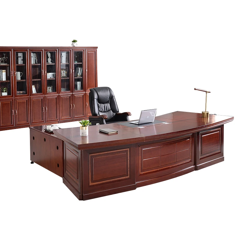 President Luxury Desk Table Non Slip Office Drawers Writing Desk Table Boss Modern Mesa Furniture