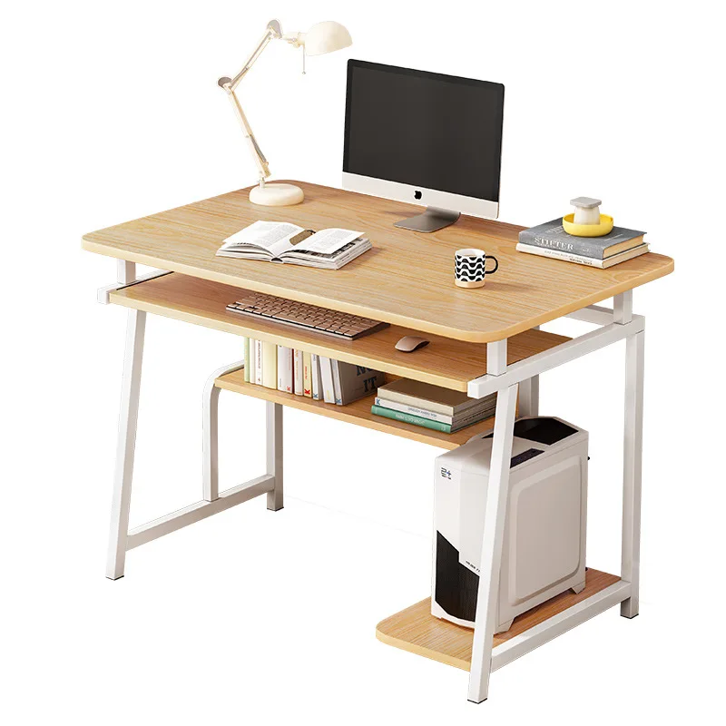 Small Computer Desk For Small Spaces  Modern Writing Table With Monitor Storage Shelf Laptop Desk