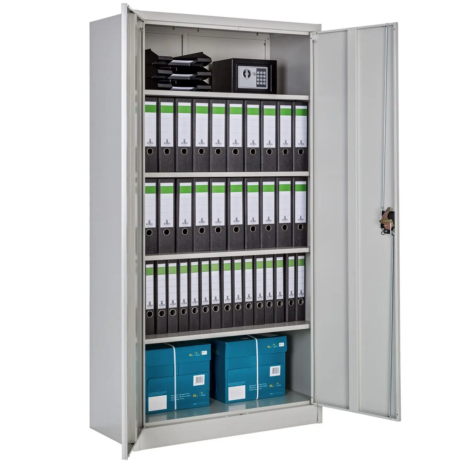 Office Cabinet Filing Cabinet Storage With 4 Adjustable Shelves With 2 Steel Keys