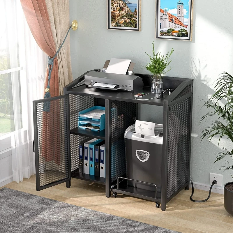 File Cabinet With Paper Shredder Stand Modern Office Filing Storage Cabinets With Plug Vertical