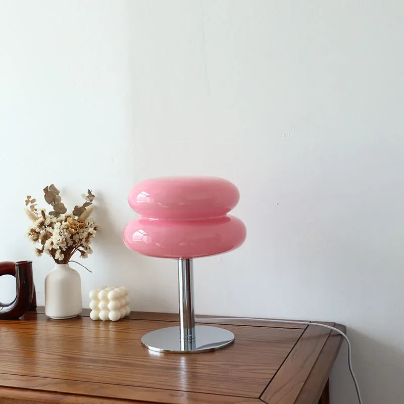 Table Lamp Bedroom Bedside Study Reading LED Night Light Home Decor Atmosphere Stained Desk Lamp