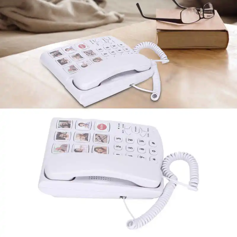 Amplified Corded Landline Phone: Big Button, Photo...