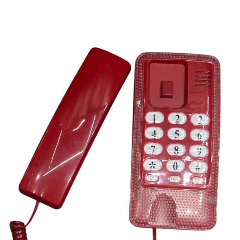 Corded Mini Landline Telephone: Wall-Mountable Com...