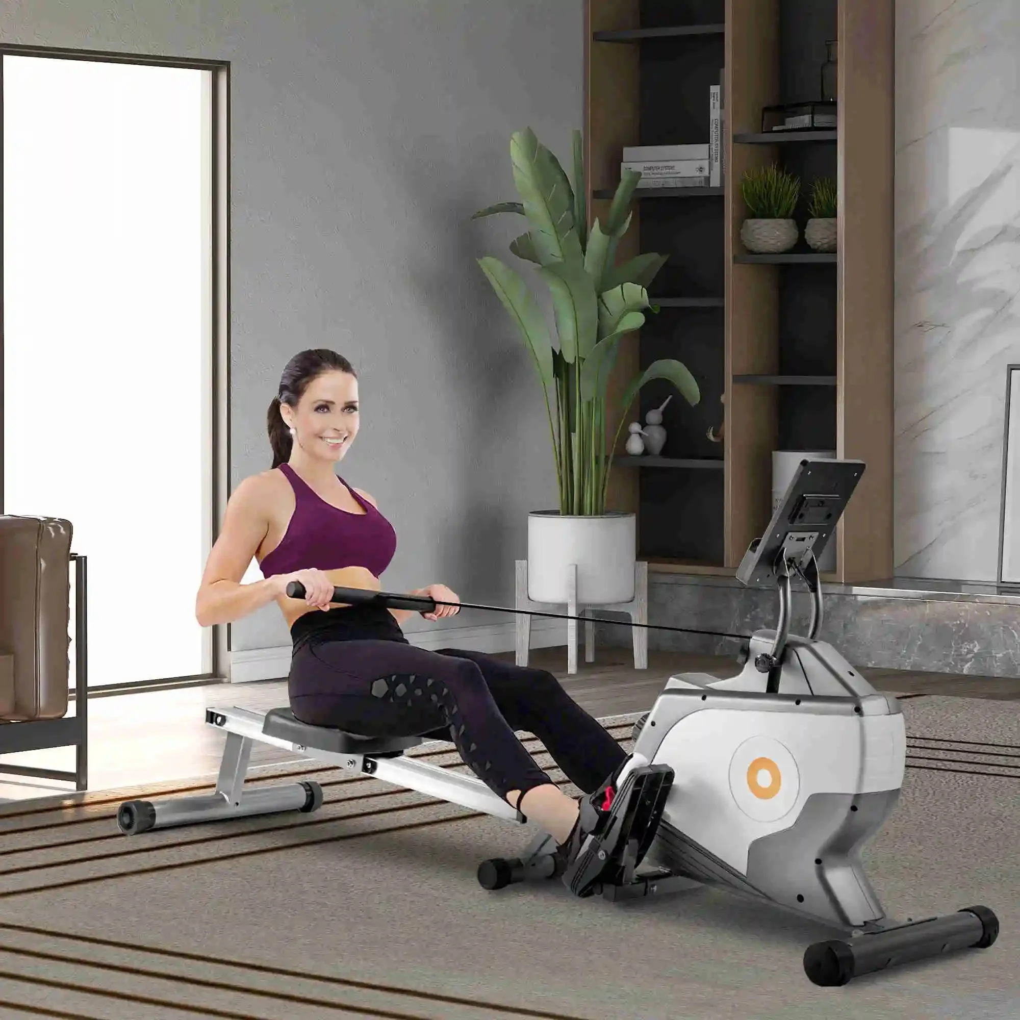 Magnetic Rowing Machine Folding Rowing Machine With Magnetic Clamping System Led Monitor