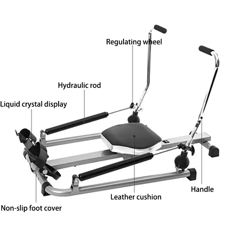 Hydraulic Rowing Machine Foldable Mute Aerobic Exercise Household Use Fitness Equipment Gym Appliance Bodybuilding Sports Rower