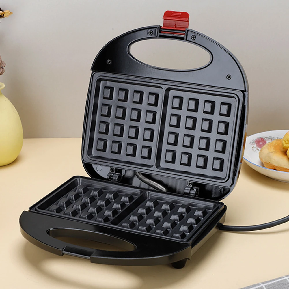 750W Mini Sandwich Machine Breakfast Maker Non-stick Coated Grill Waffle Iron Set Double Sided Heating Sandwich Toaster Kitchen