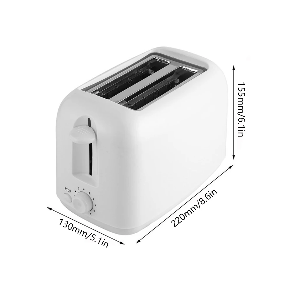 Automatic Bread Toaster Removable Crumb Tray Electric Sandwich Breakfast Maker Pop Up 650W 6 Browning Options For Bread Waffles