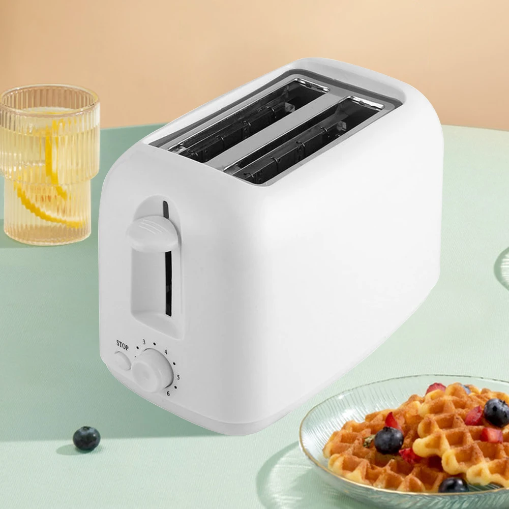 Automatic Bread Toaster Removable Crumb Tray Electric Sandwich Breakfast Maker Pop Up 650W 6 Browning Options For Bread Waffles