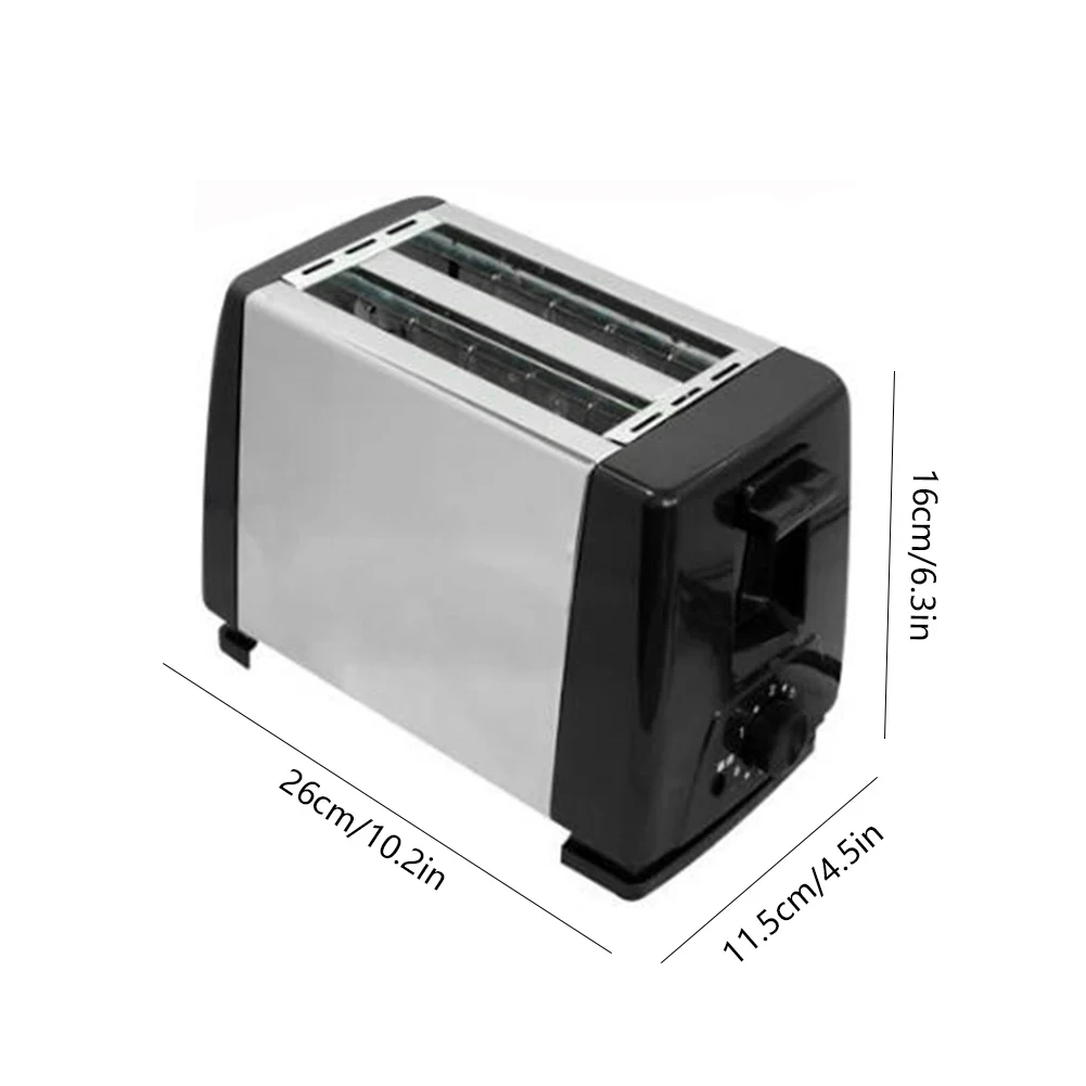 2 Slice Automatic Bread Toaster Fast Heating Breakfast Maker Machine Home Stainless Steel Toaster Oven Baking Cooking Tool