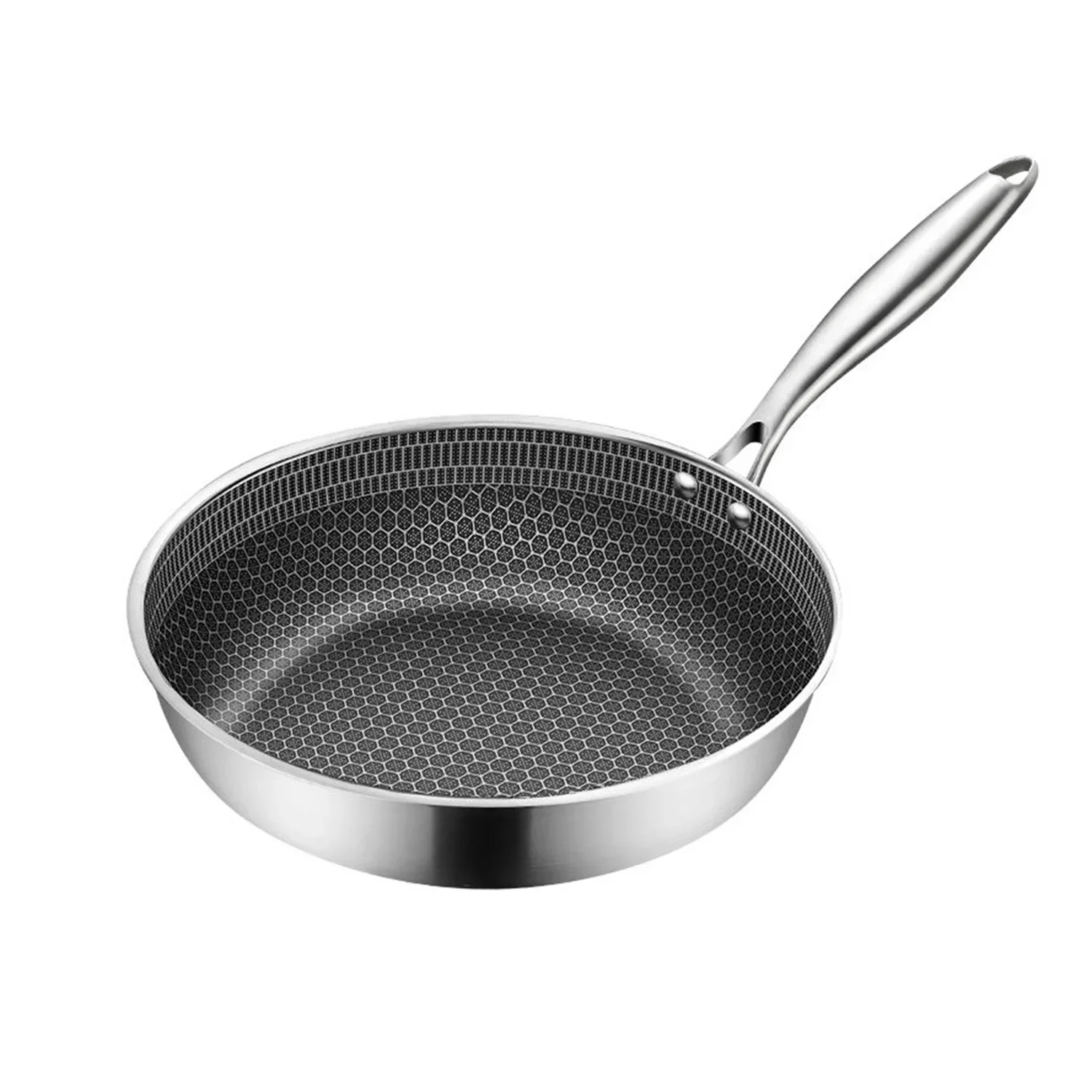 Frying Pans Stainless Steel Skillet Honeycomb Wok Pan Induction Cooker