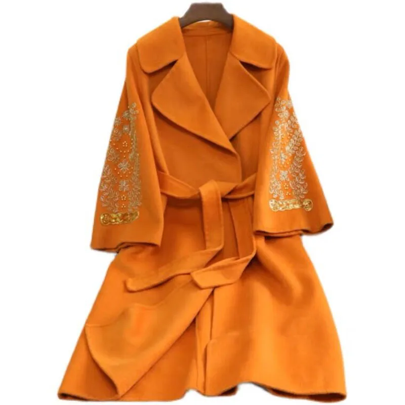 Double-sided Cashmere Coat Female Autumn Winter Ne...