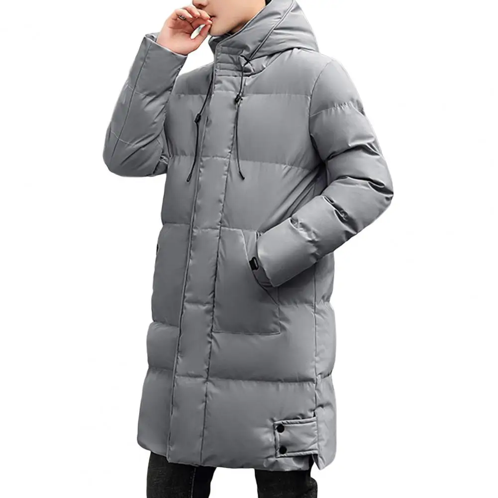 Mens Winter Jackets and Down Coats Hooded Thickened Padded Cardigan Keep Warm Zip Up Men Winter Coat