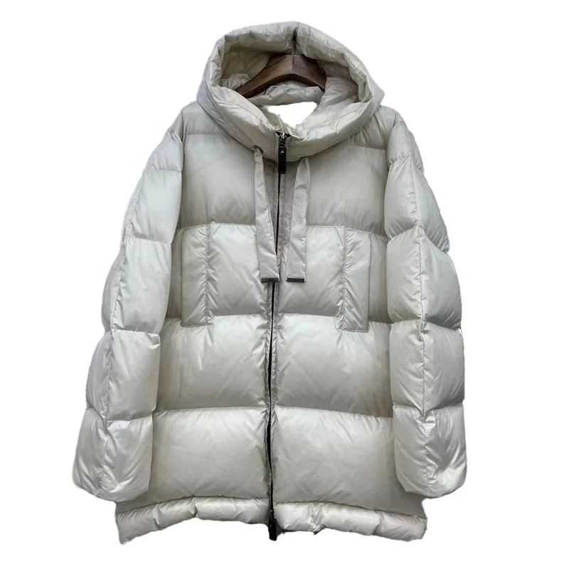 Down Jacket For Women Thickened High-End Light Soft Top Bread Jacket Cow Made White Duck Down New