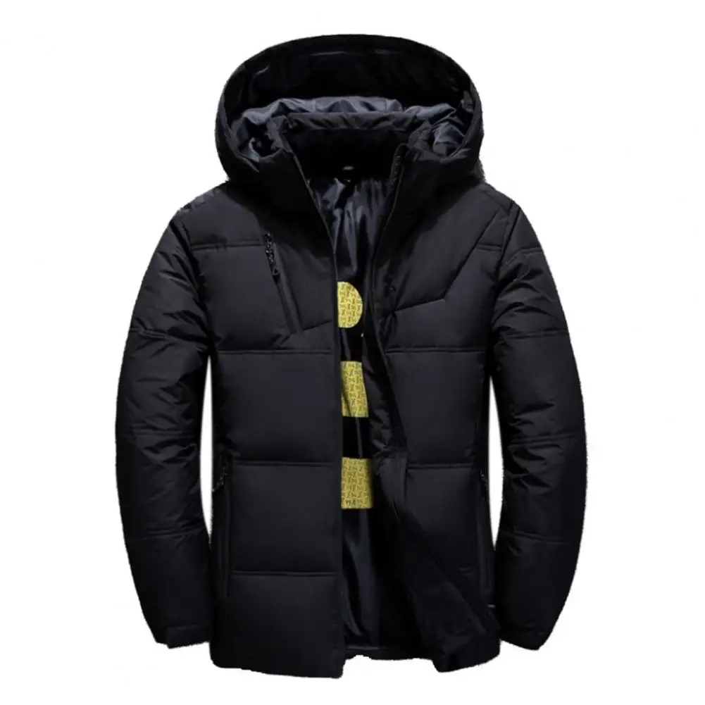 Quality Brand Men Down Jacket Slim Thick Warm Solid Color Hooded Coats Fashion Casual Down Jackets Male